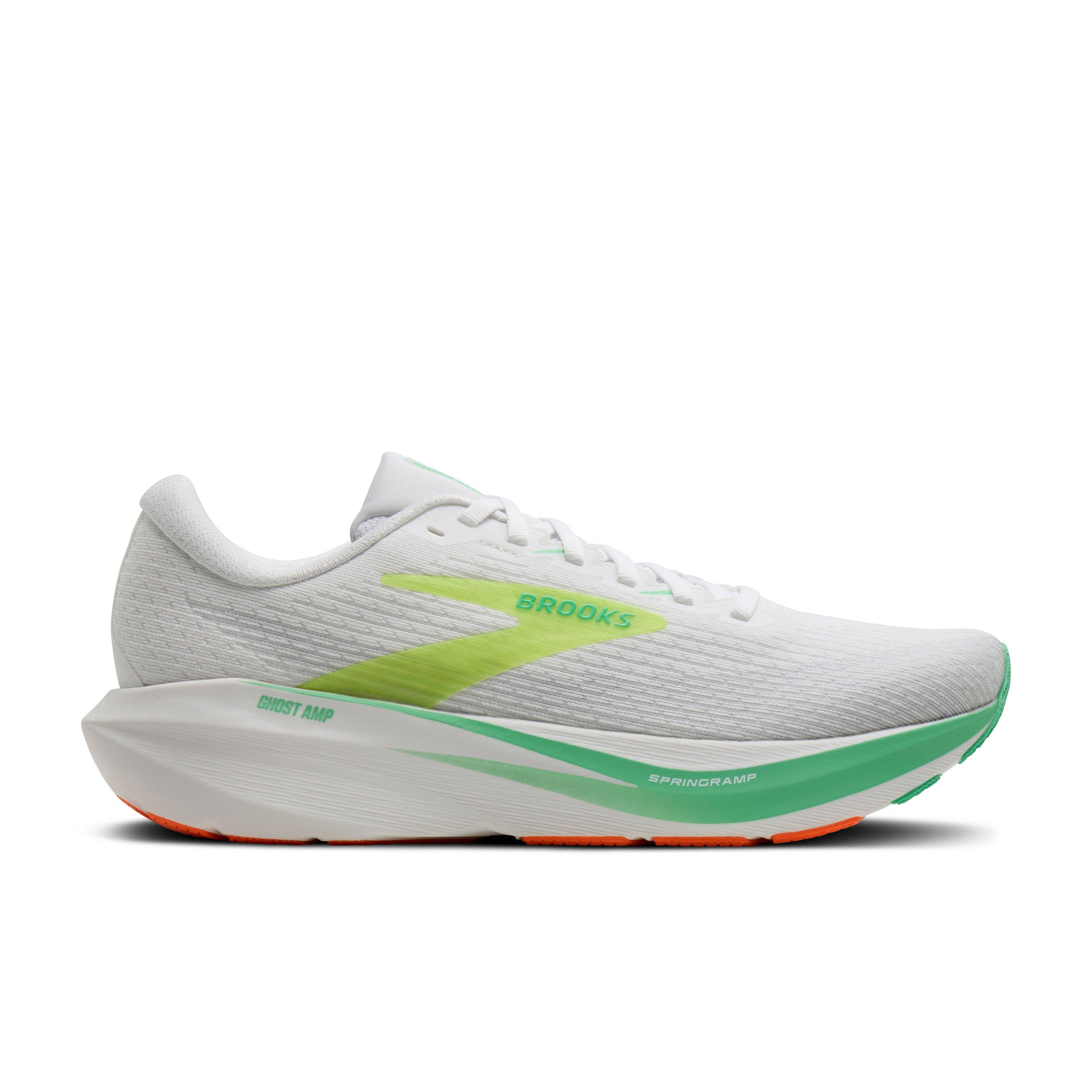 Brooks Ghost Amp "White/Paradise Green/Nightlife" Men's Running Shoe - WHITE/GREEN/NIGHTLIFE